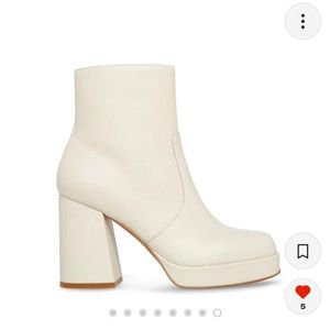 Steve Madden Enzo platform booties in bone, Size 7.5